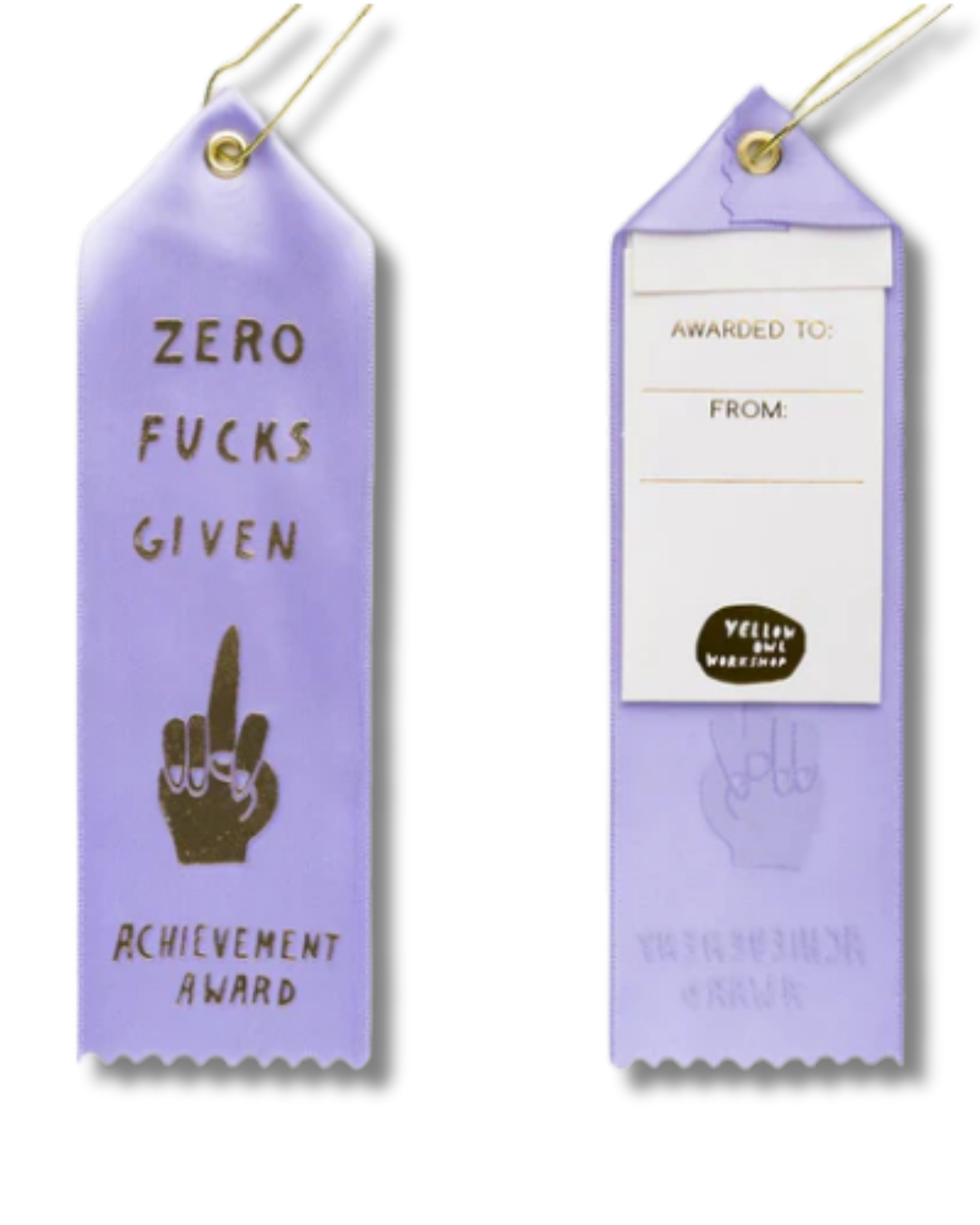 Award Ribbon / Bookmark w Note - Zero Effs Given
