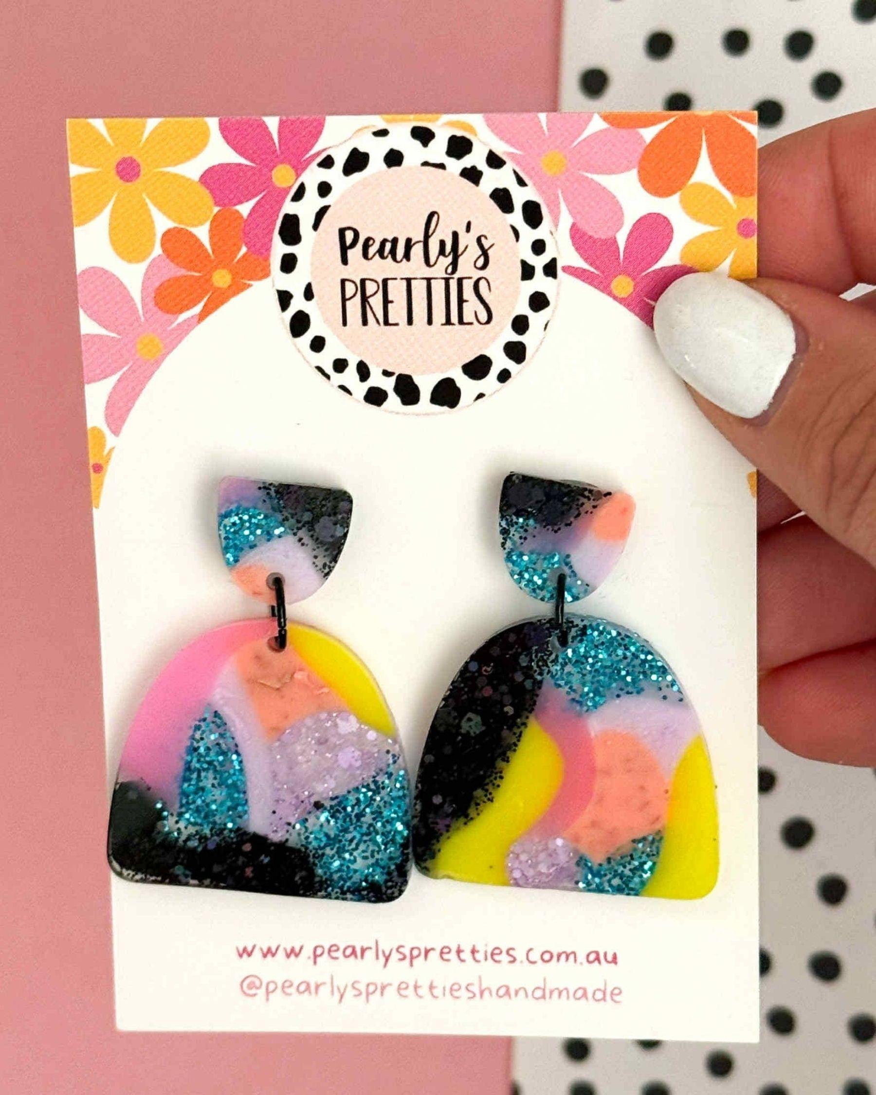 Resin Statement Earrings - Archies - Retro Remix
