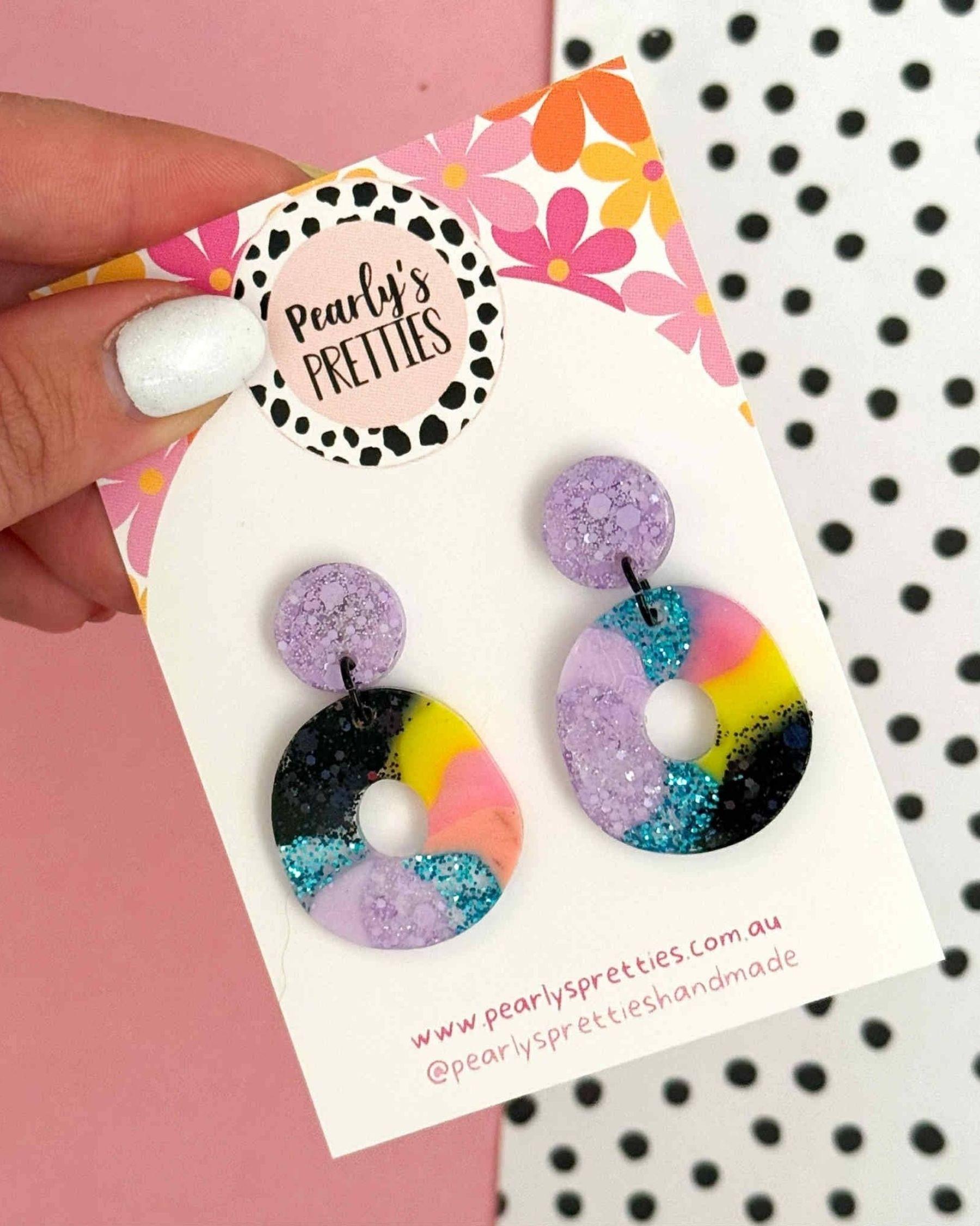 Resin Statement Earrings - Oval-licious - Retro Remix