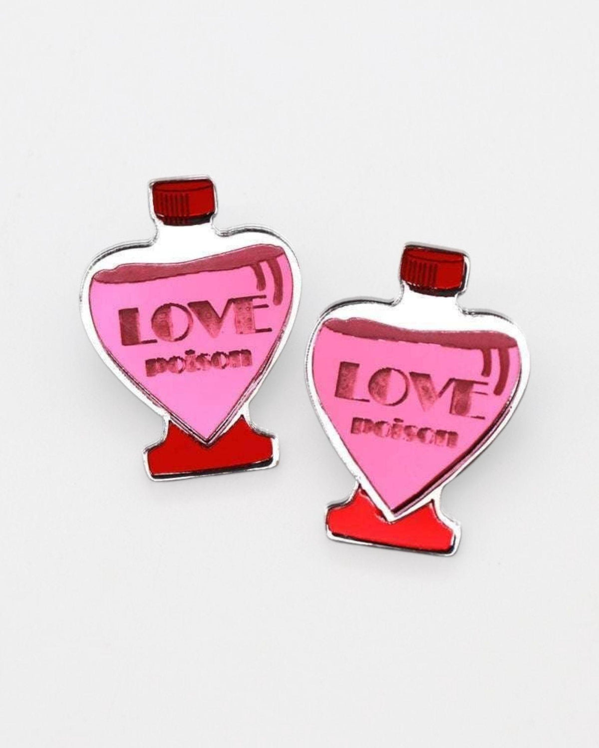 Acrylic Statement Stud Earrings - Love Poison