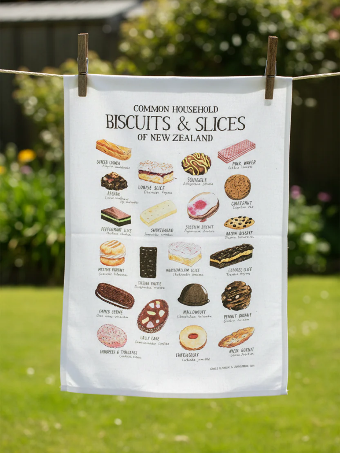 Aotearoa Faves Tea Towel - Biscuits & Slices