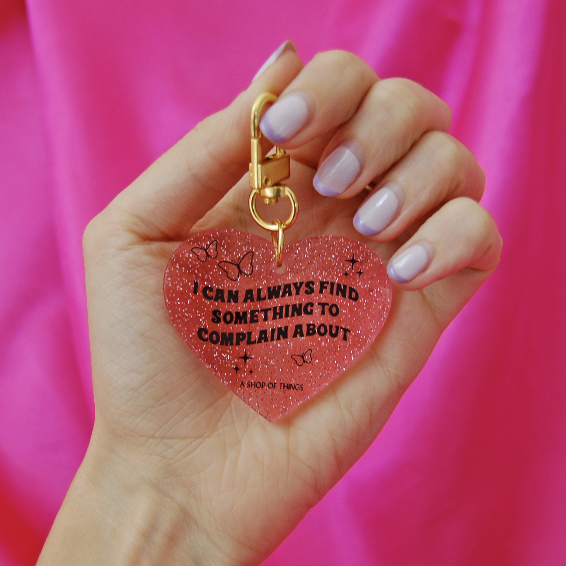 Keyring / Bag Charm - Complain glitter