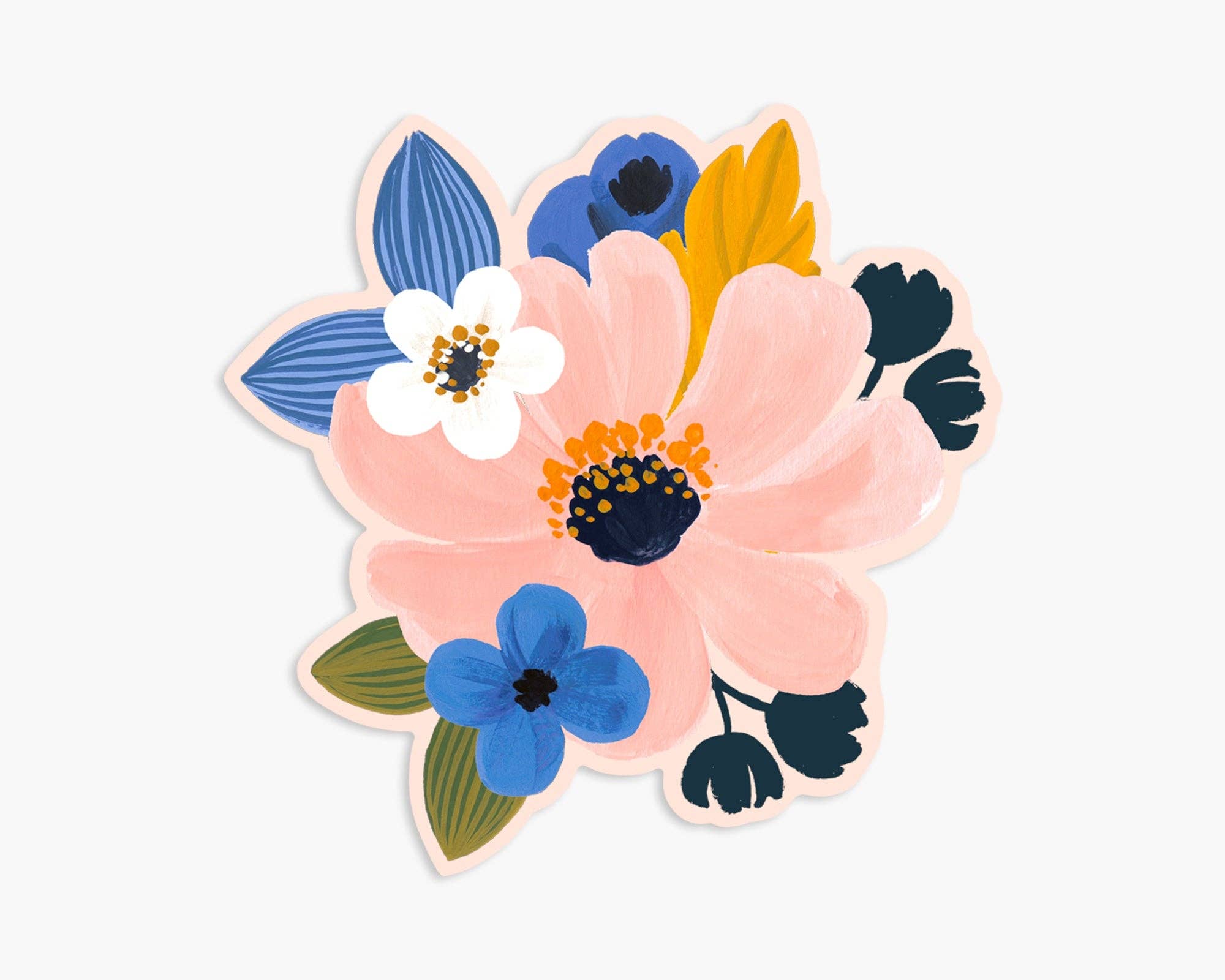 Vinyl Sticker - Pink & blue Floral Bouquet