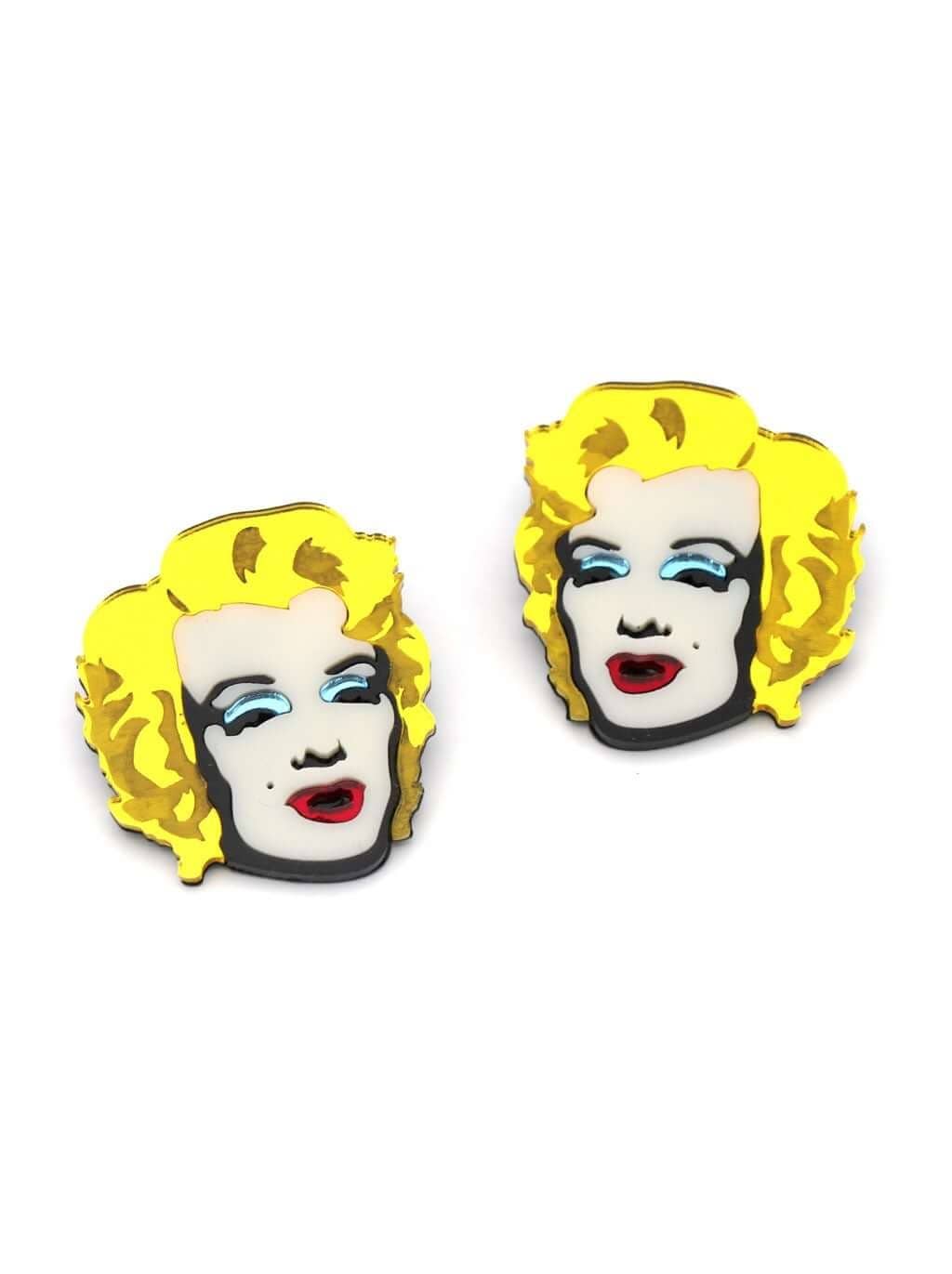 Acrylic Statement Stud Earrings - Marylin
