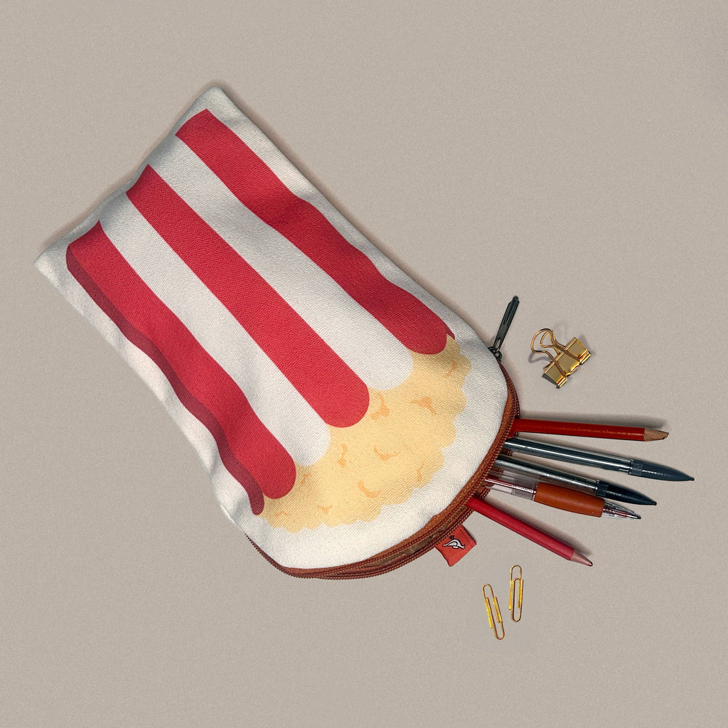 Canvas Pouch/Pencil Case - Popcorn