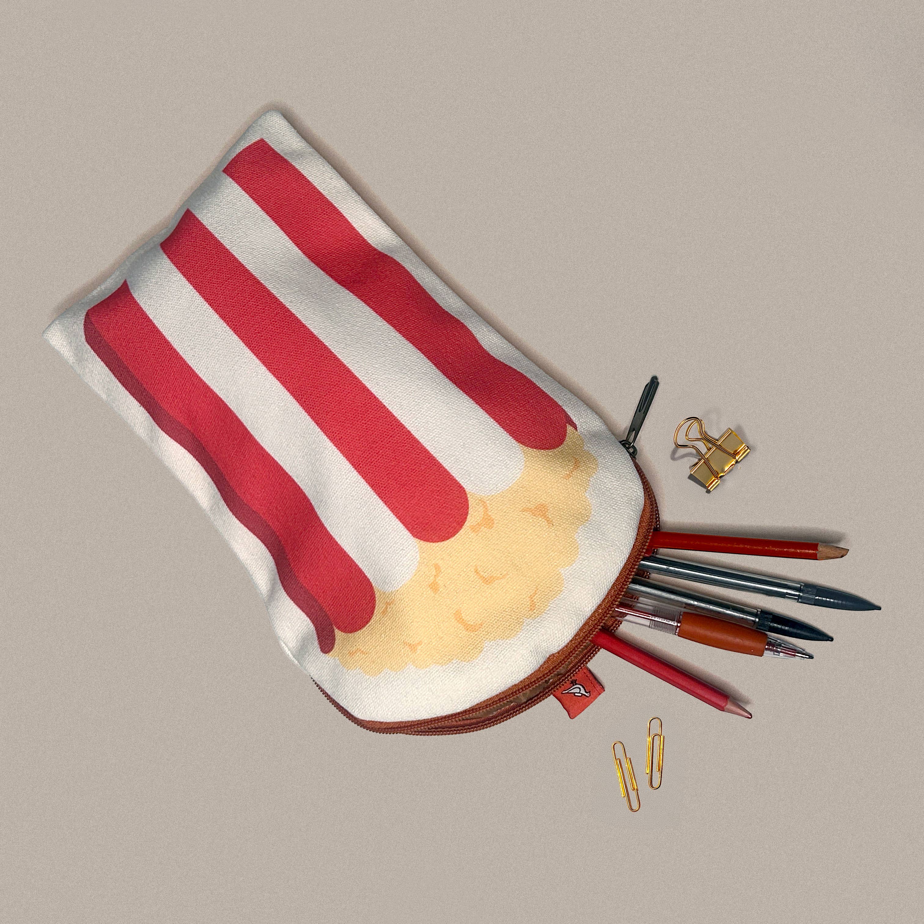 Canvas Pouch/Pencil Case - Popcorn