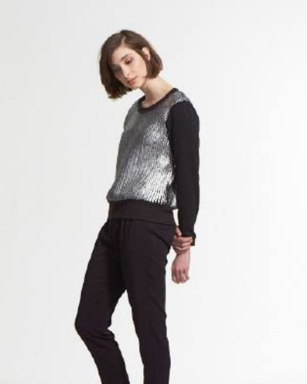 PRE-LOVED / Arielle Mermin - Knit Sweater Silver - Sz 10