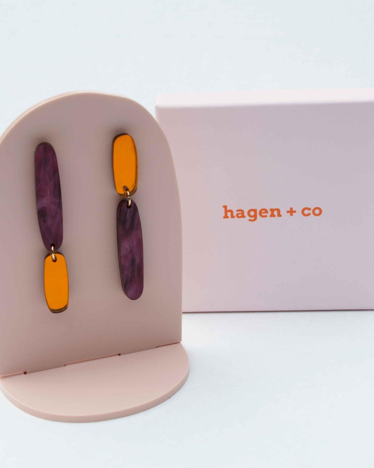 Tango Earrings - Merlot & Orange