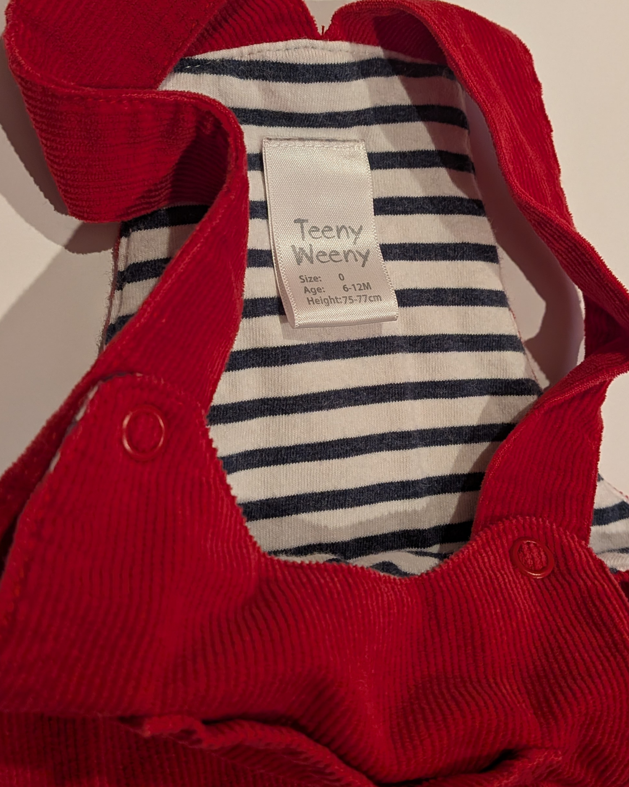 Pre-Loved Baby - Cord Overalls - Teeny Weeny - 6-12mths