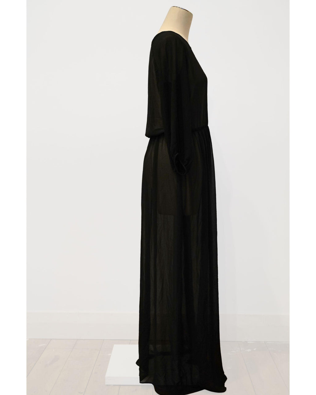 PRE-LOVED / High Noon Tea - Sheer Black Maxi Dress - Sz 10
