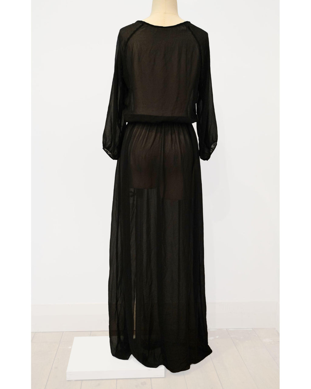 PRE-LOVED / High Noon Tea - Sheer Black Maxi Dress - Sz 10