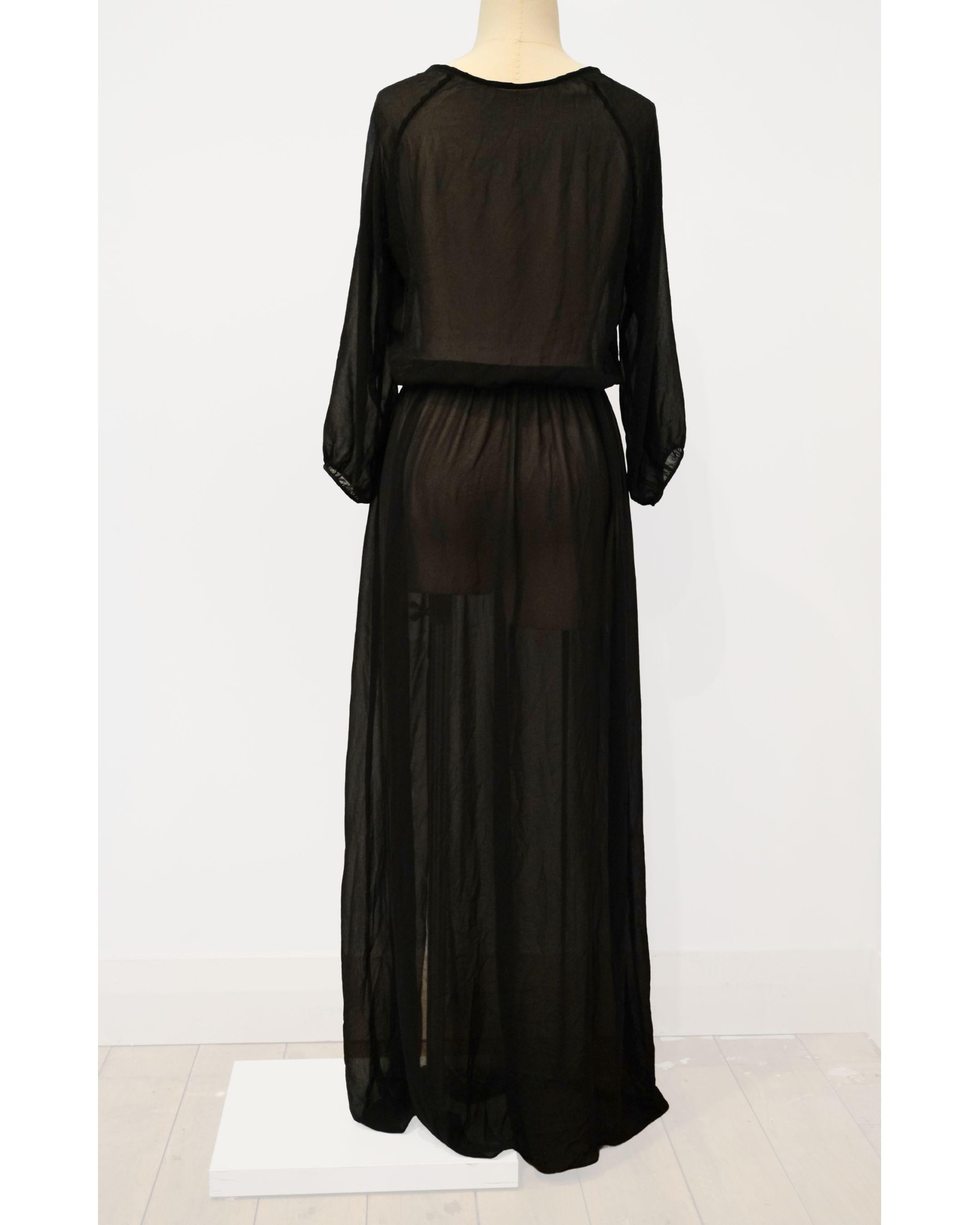 PRE-LOVED / High Noon Tea - Sheer Black Maxi Dress - Sz 10