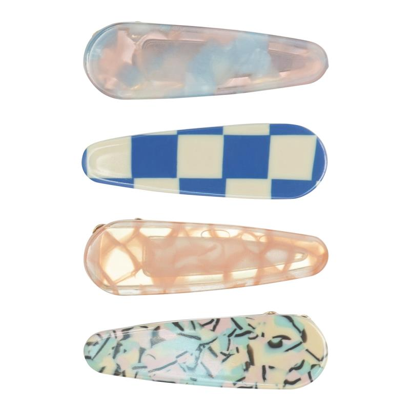 Acetate Hair Clip Set - Mixed 80s Checks