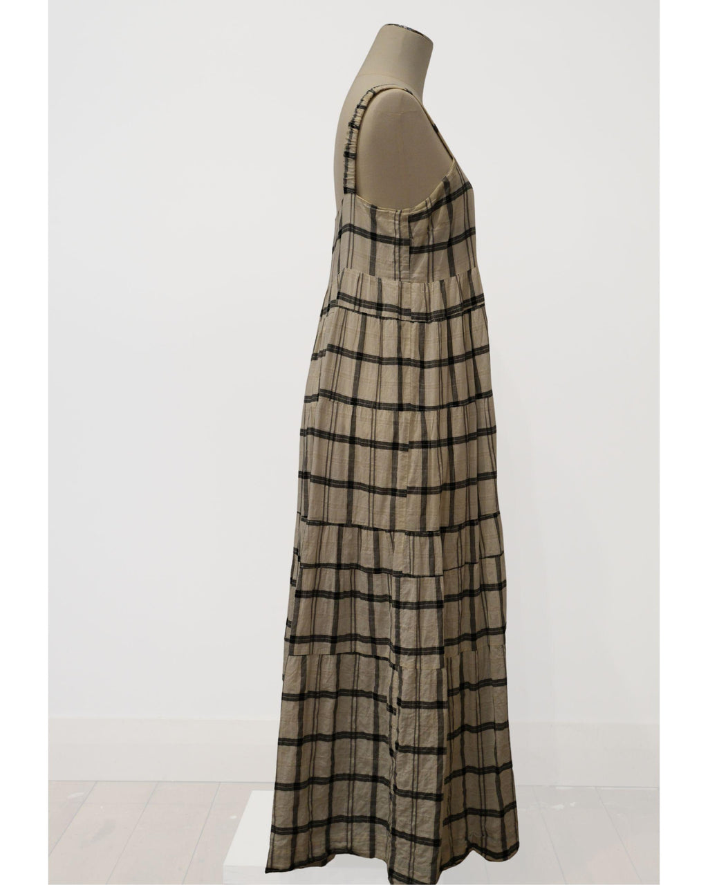 PRE-LOVED / BLAK - Grey Cream Maxi Sun Dress - Sz 16