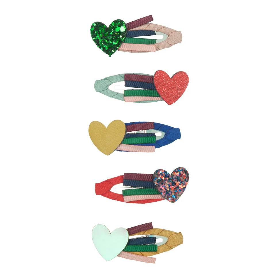 Mini Hair Clip Set - Autumn Forest Hearts