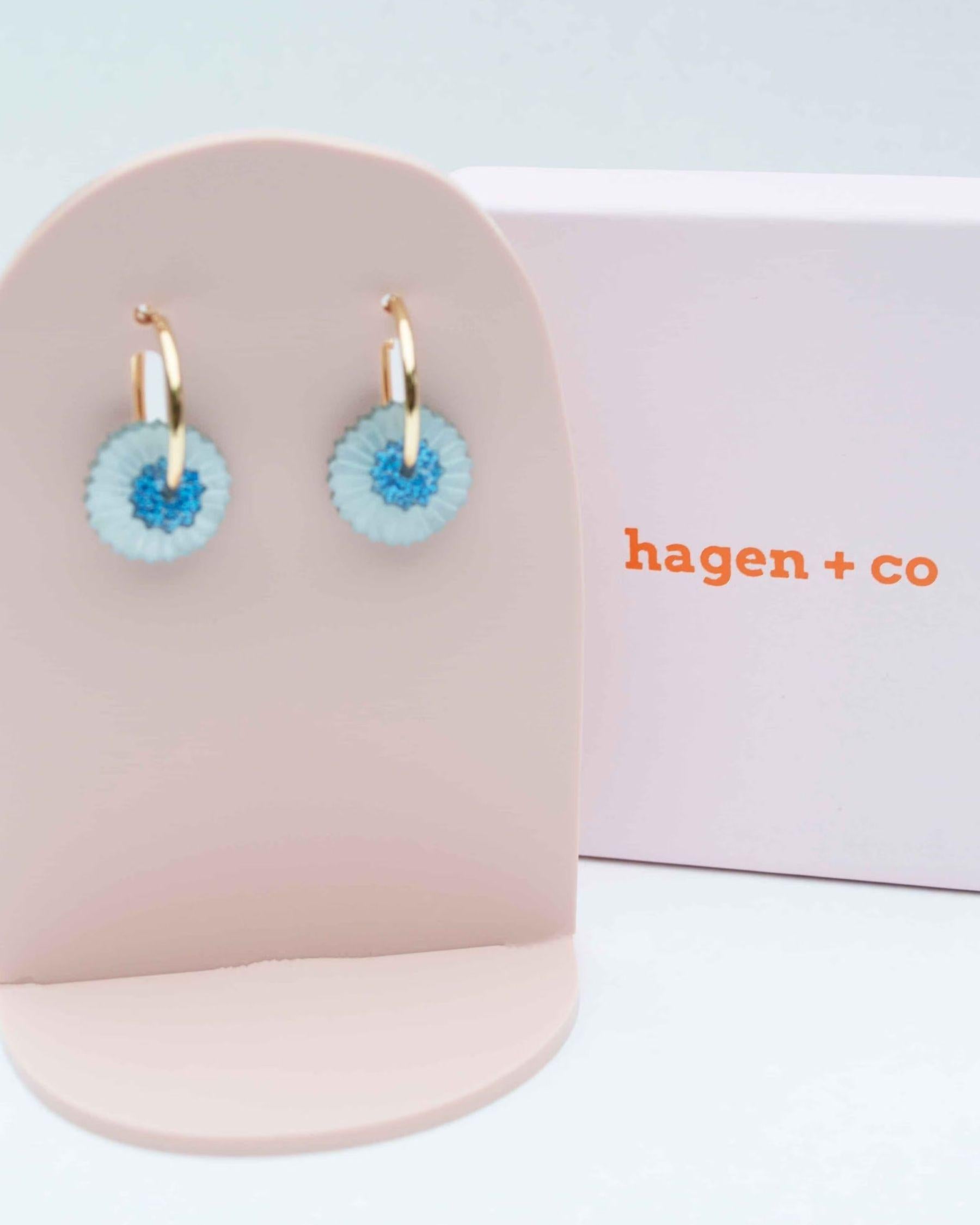 Viva Hoop Earrings - Blues