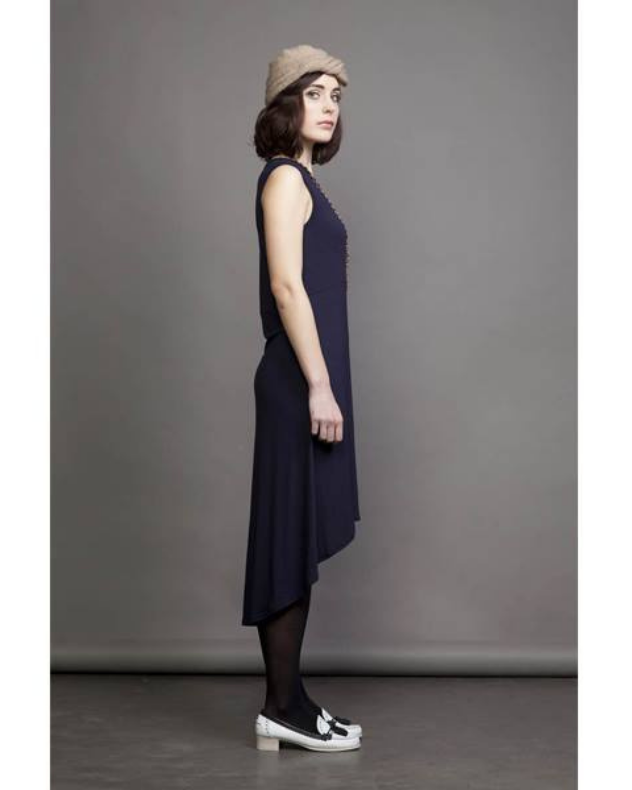PRE-LOVED / High Noon Tea - Merino Navy Dress - Sz S
