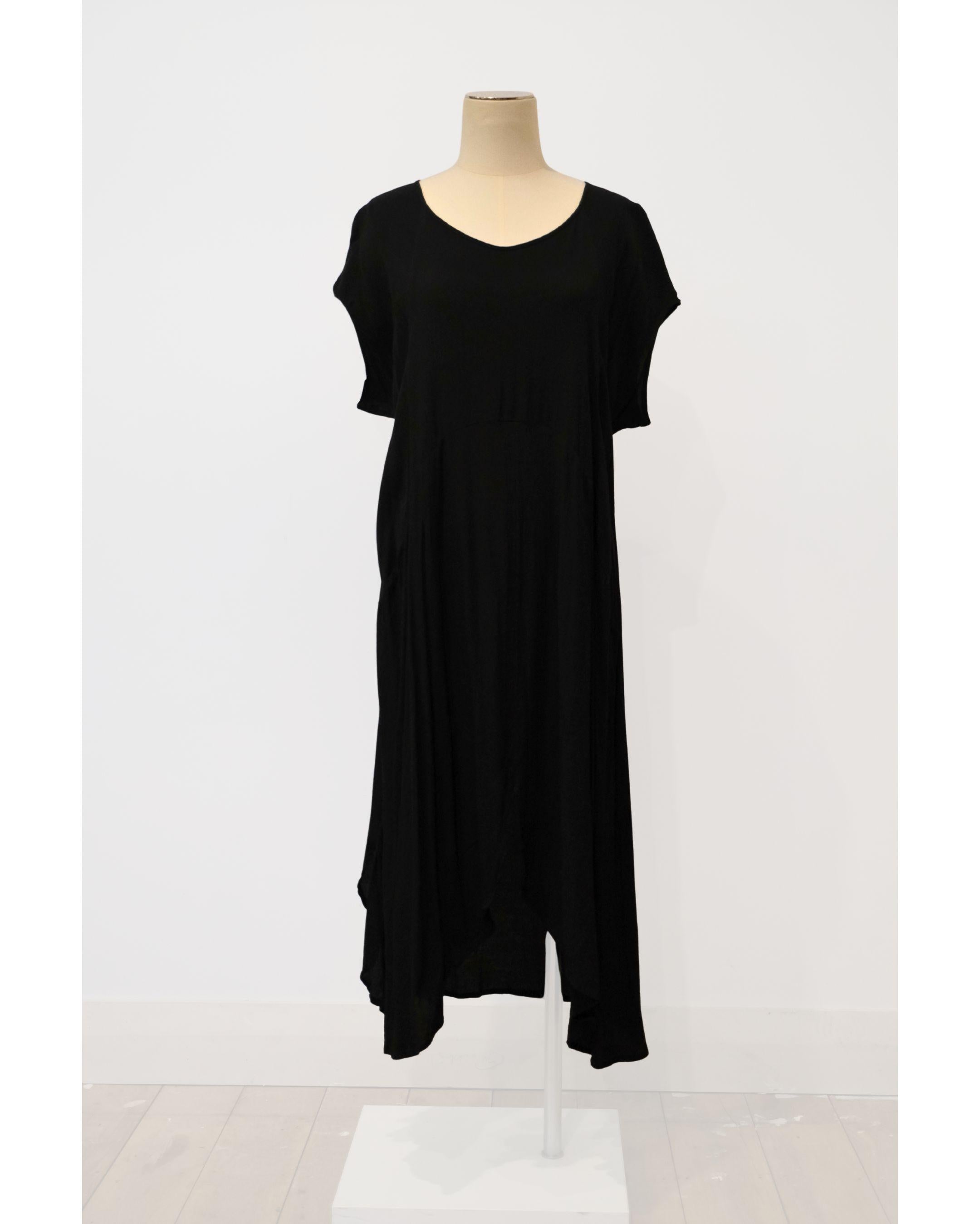 PRE-LOVED / Jason Lingard - Black Cap Sleeve Petal Dress - Sz M