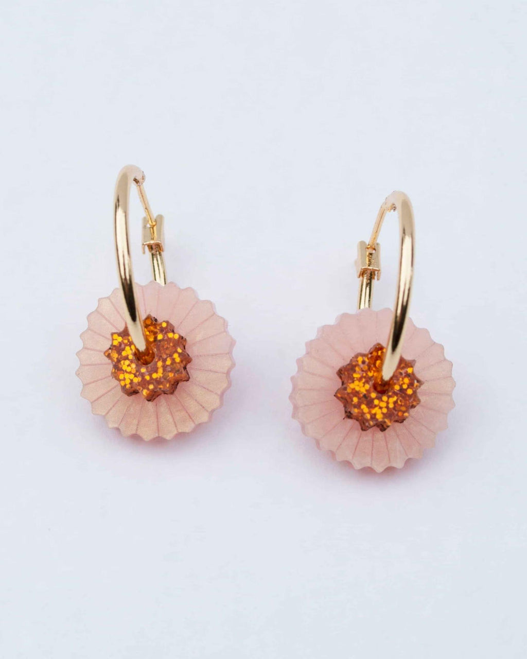 Viva Hoop Earrings - Blush & Orange