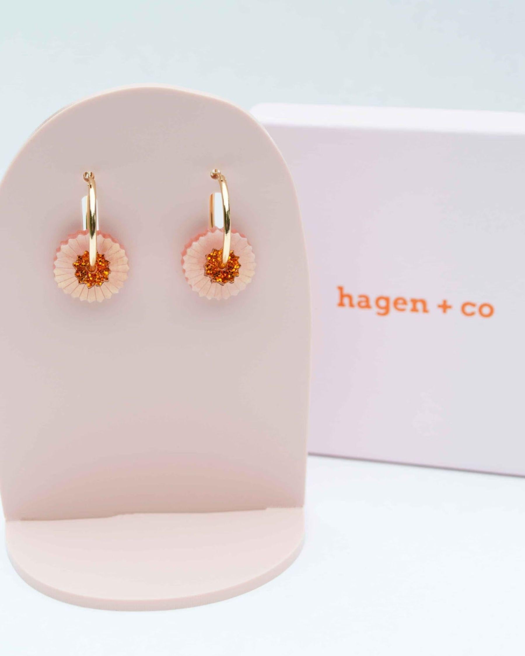 Viva Hoop Earrings - Blush & Orange
