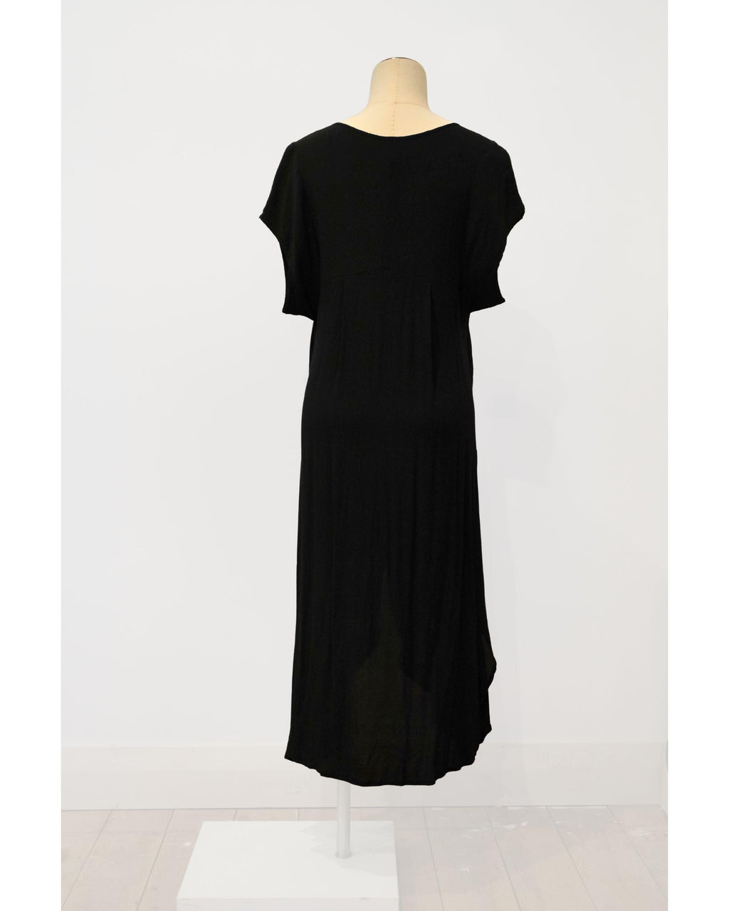 PRE-LOVED / Jason Lingard - Black Cap Sleeve Petal Dress - Sz M