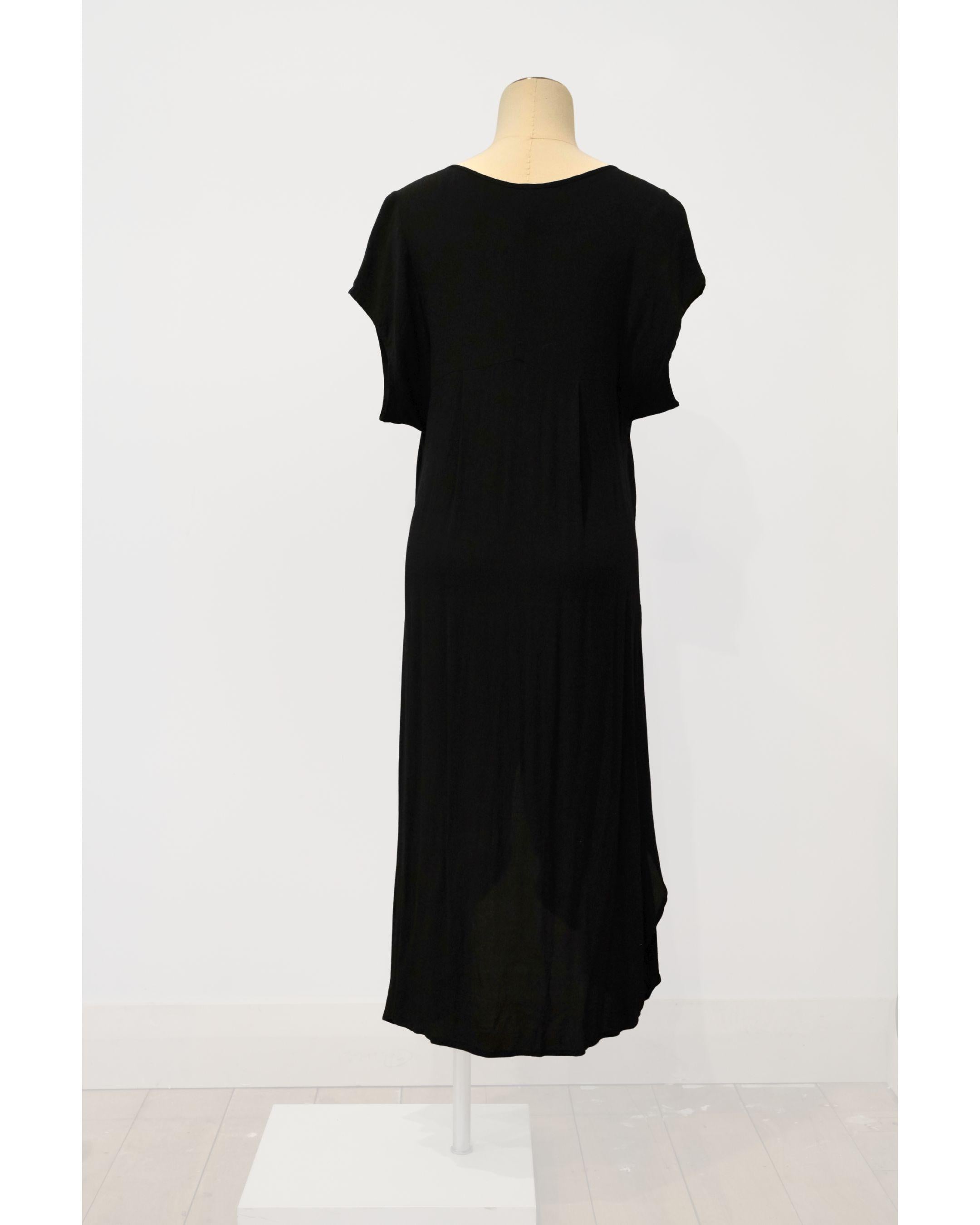 PRE-LOVED / Jason Lingard - Black Cap Sleeve Petal Dress - Sz M