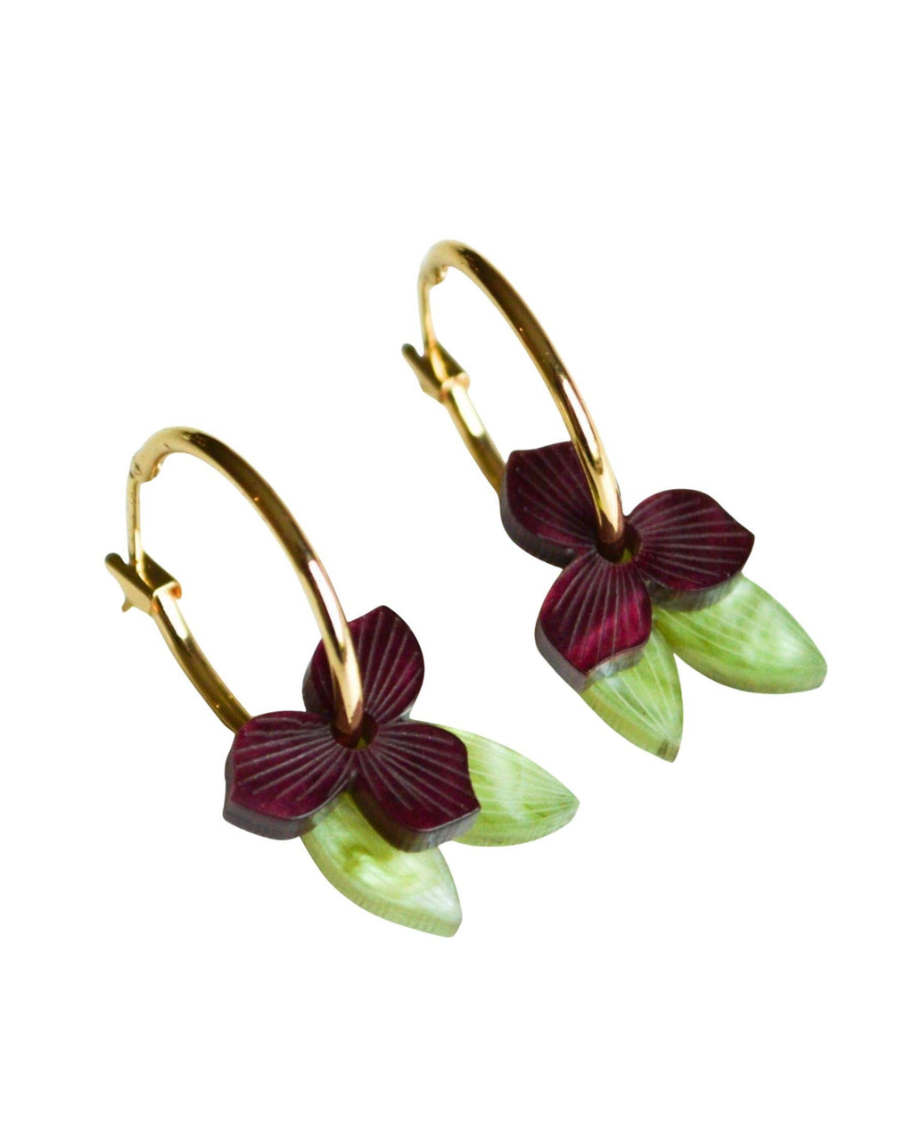 Meadow Hoop Earrings - Merlot