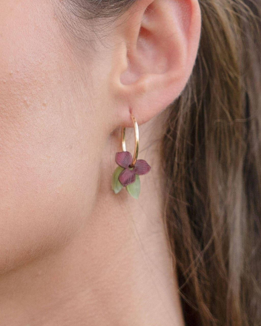 Meadow Hoop Earrings - Merlot