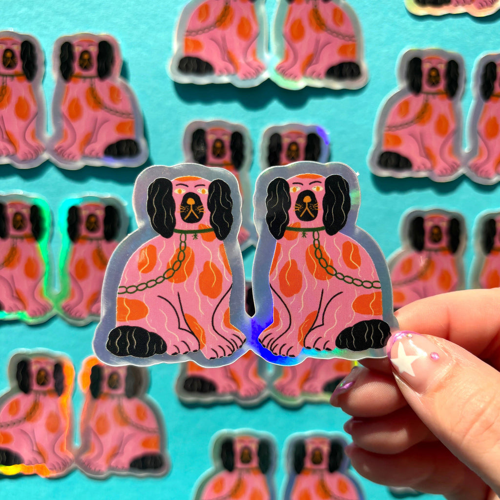 Vinyl Sticker - Holographic Staffordshire Dog
