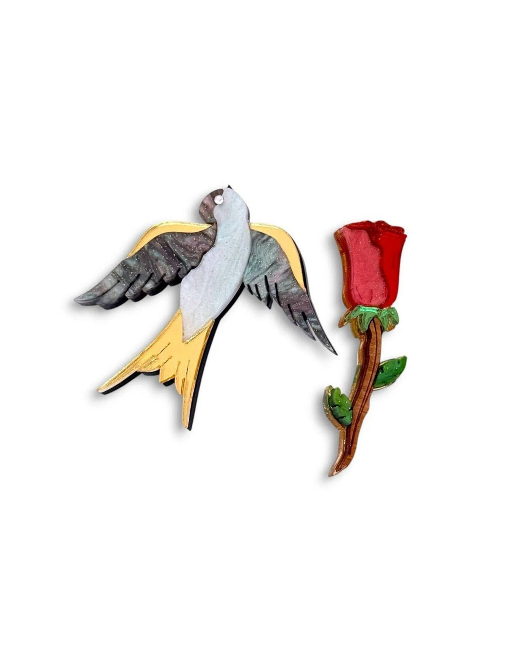 Acrylic Statement Stud Earrings - Swallow & Rose