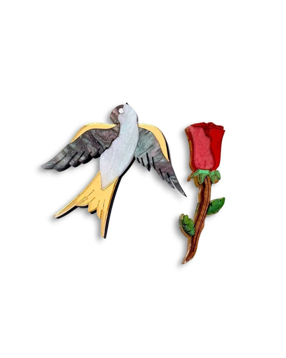 Acrylic Statement Stud Earrings - Swallow & Rose