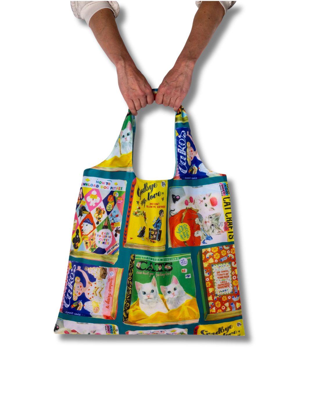 Art Sack Recycled Shopping Bag - Useless Books - Anna Hoyle