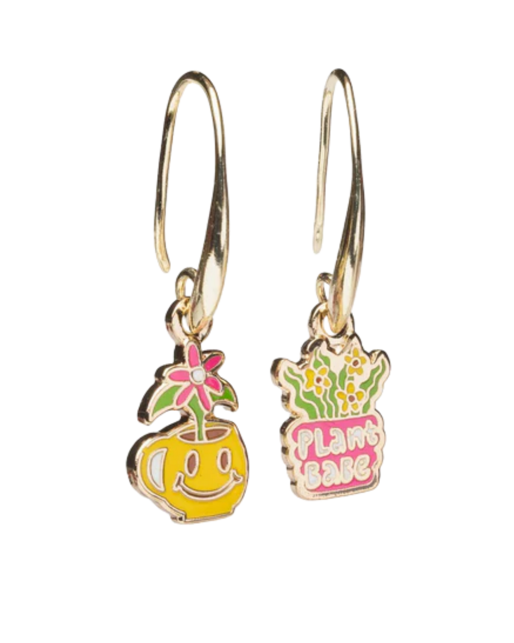 Asymmetrical Cloisonné Earrings - Plant Babe