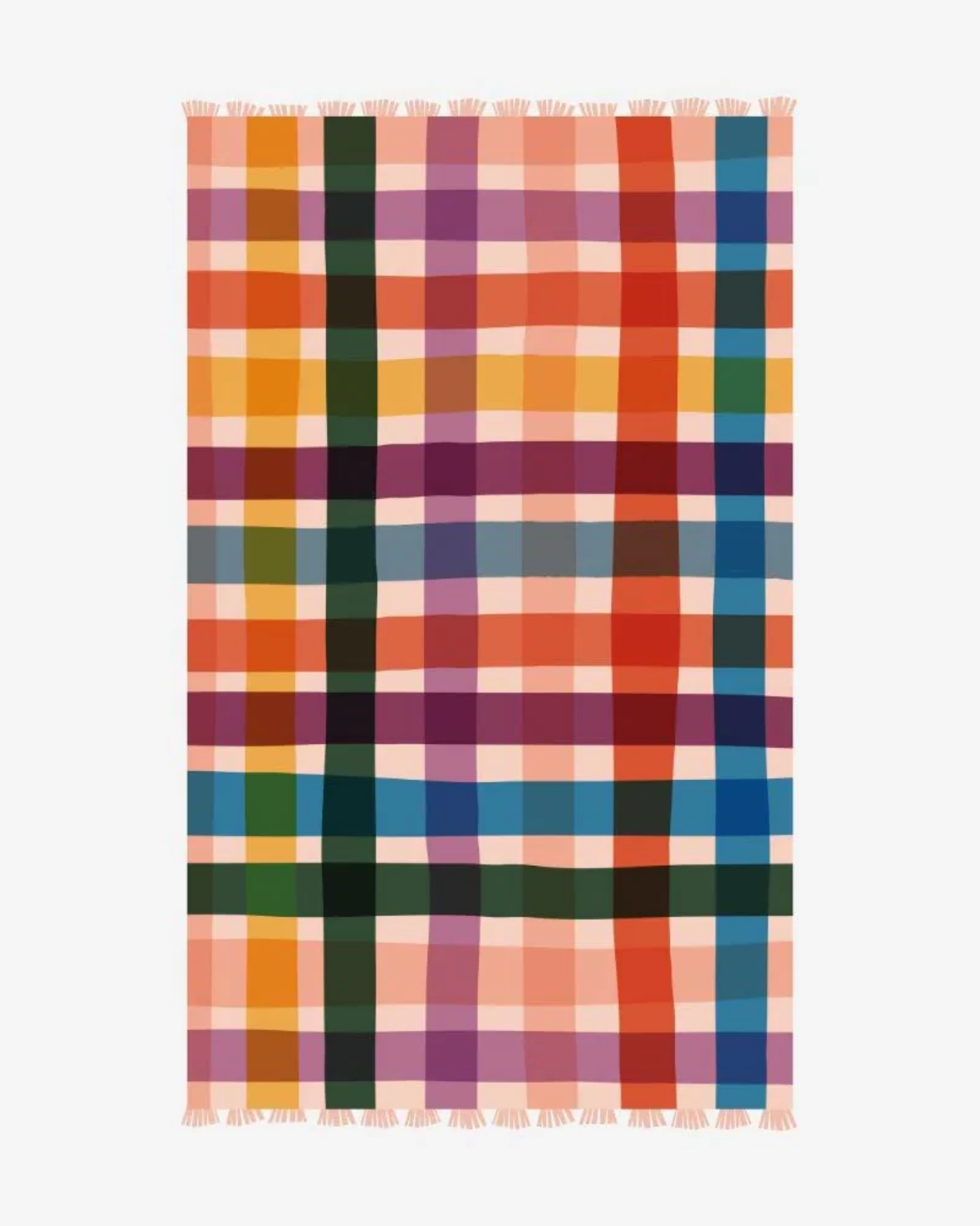Multicolored plaid sarong on a white background