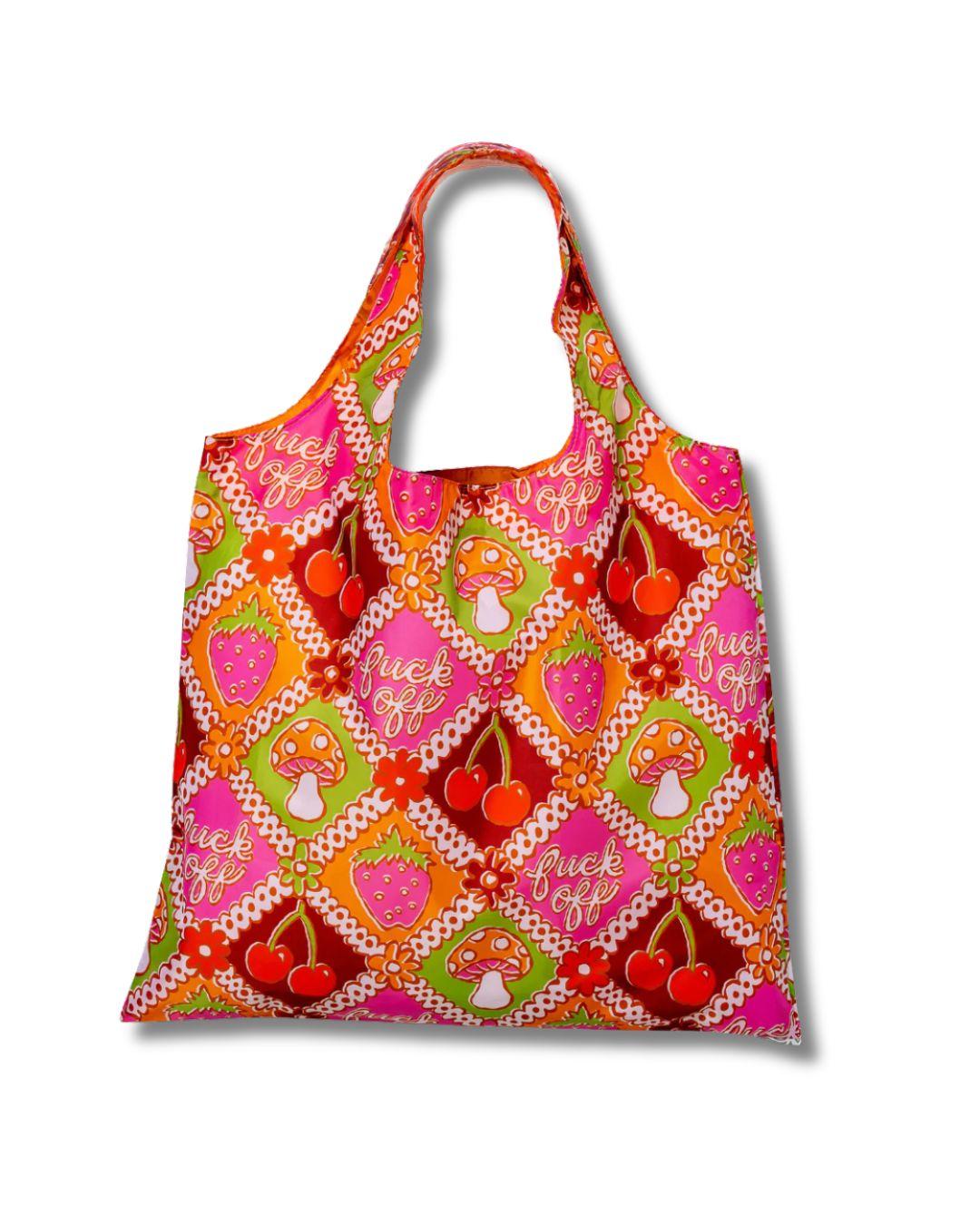 Art Sack Recycled Shopping Bag - F*ck Off Retro