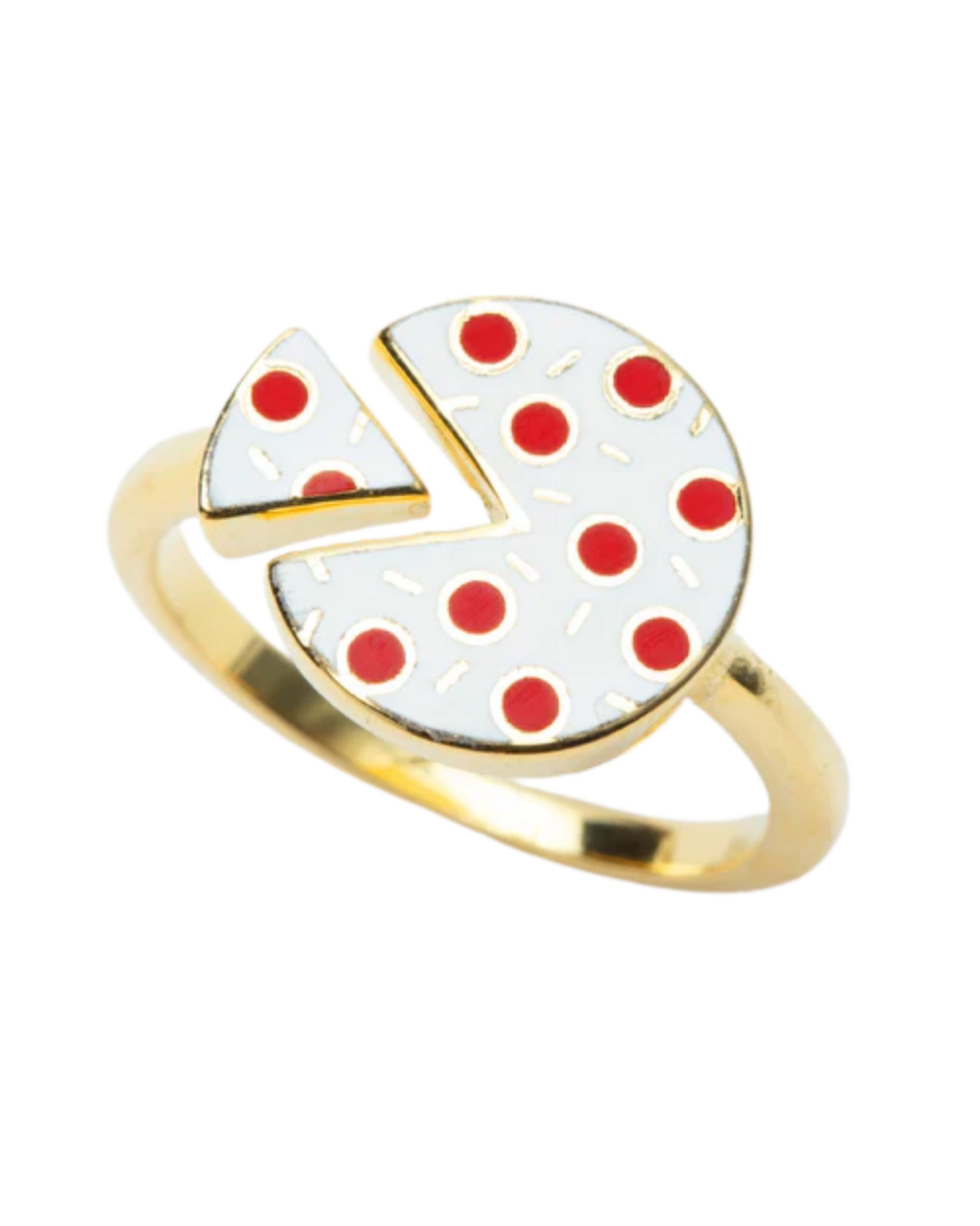Adjustable Cloisonné Ring - Pizza