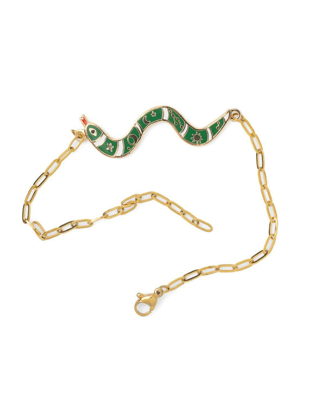 Gold Cloisonné Bracelet - Snake
