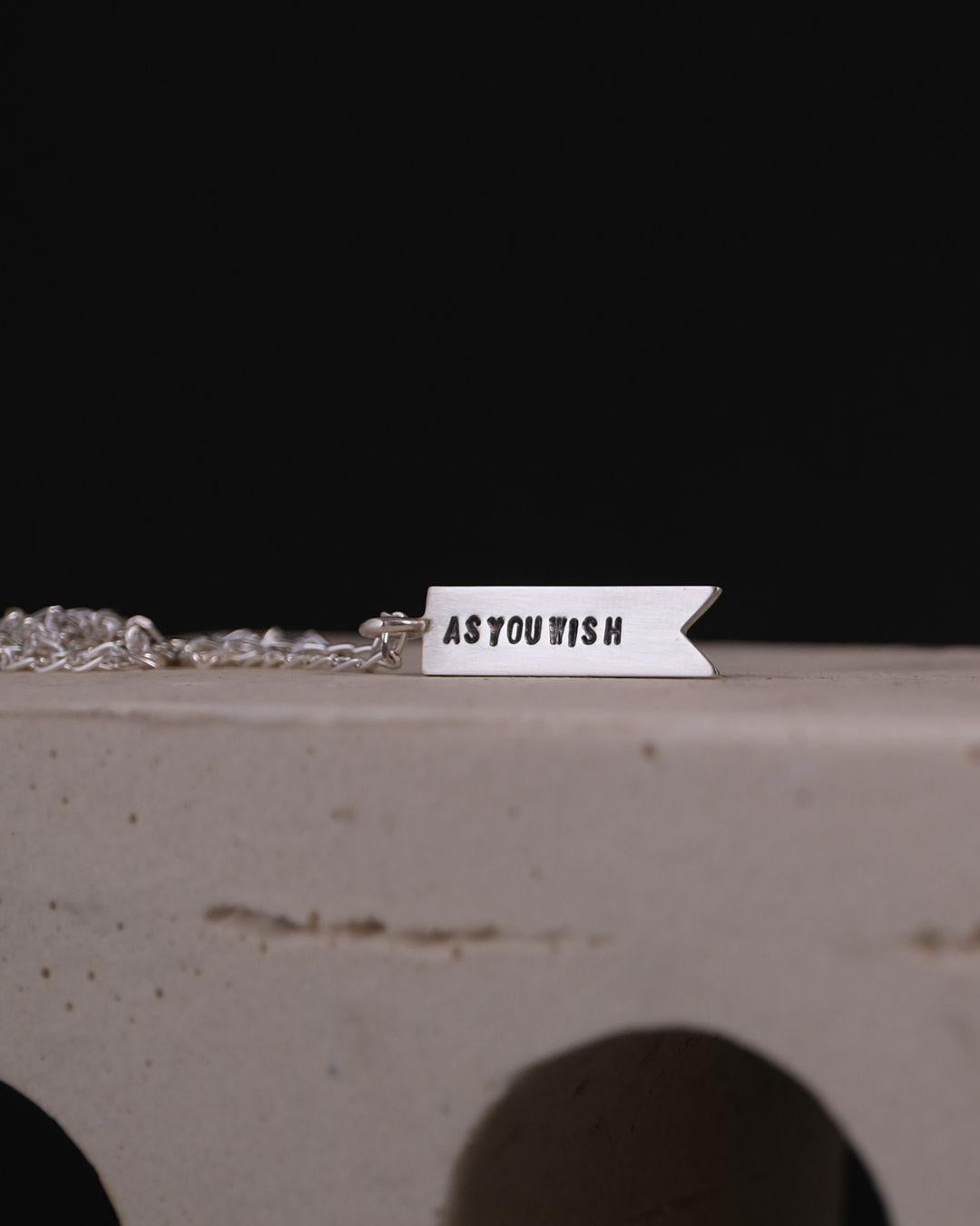 Silver Custom Pennant Necklace - Swallow Tail [Made To Order]