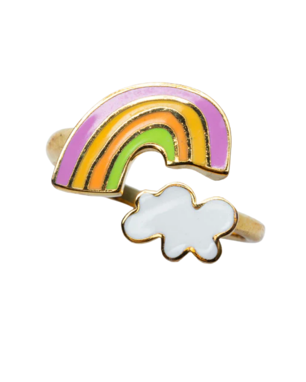Adjustable Cloisonné Ring - Rainbow Cloud