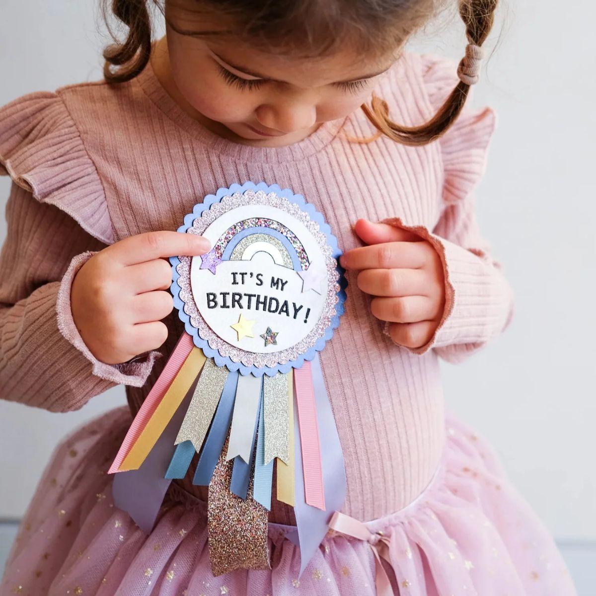 Birthday Rosette - Unicorn Rainbow