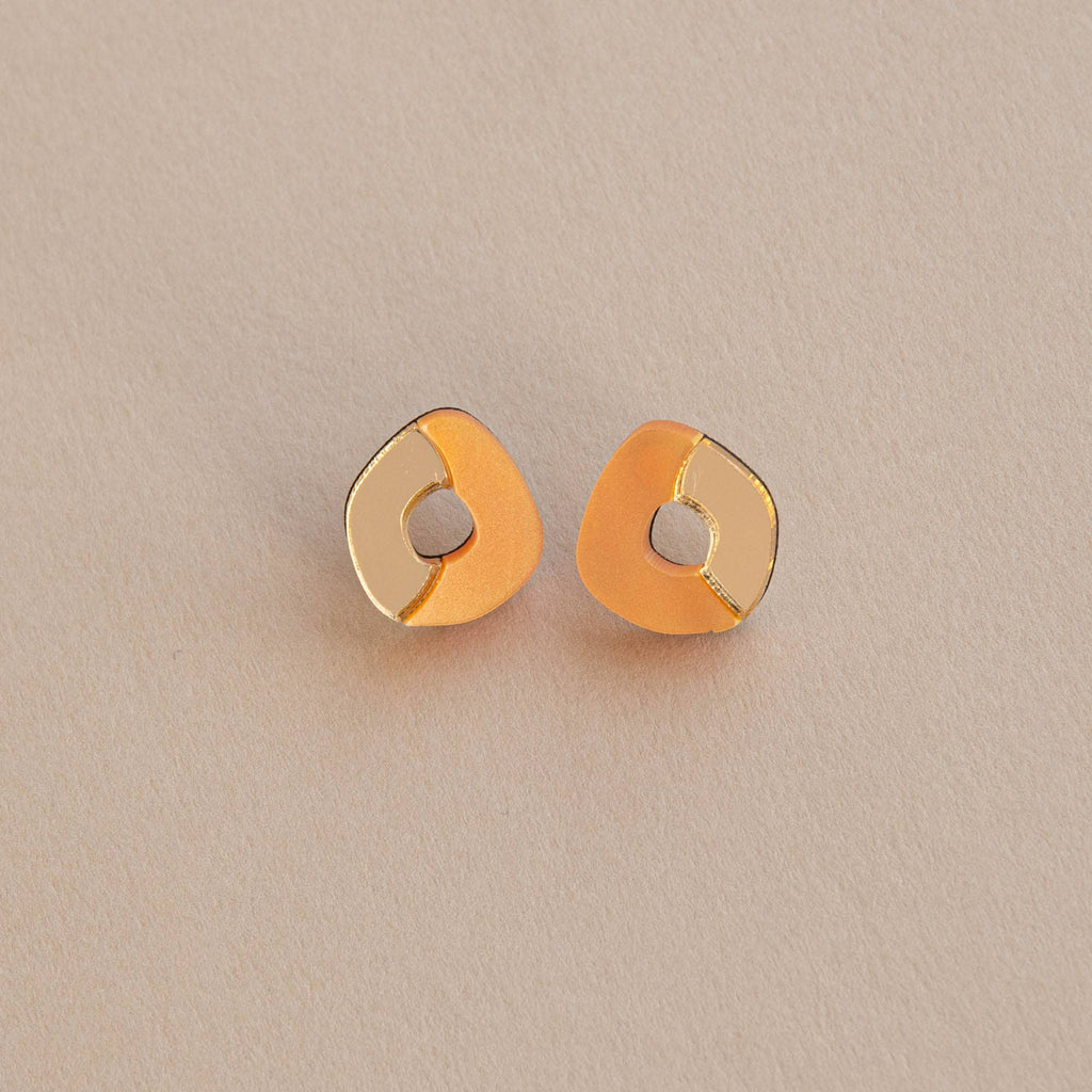 'Oh' Stud Earrings - Teal & Lilac