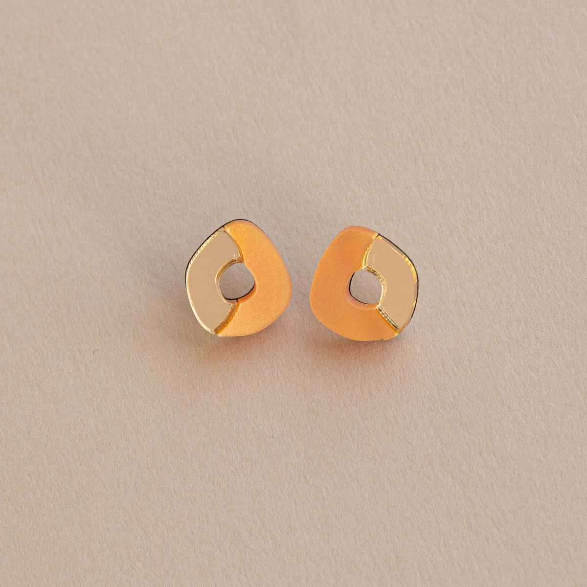 'Oh' Stud Earrings - Teal & Lilac