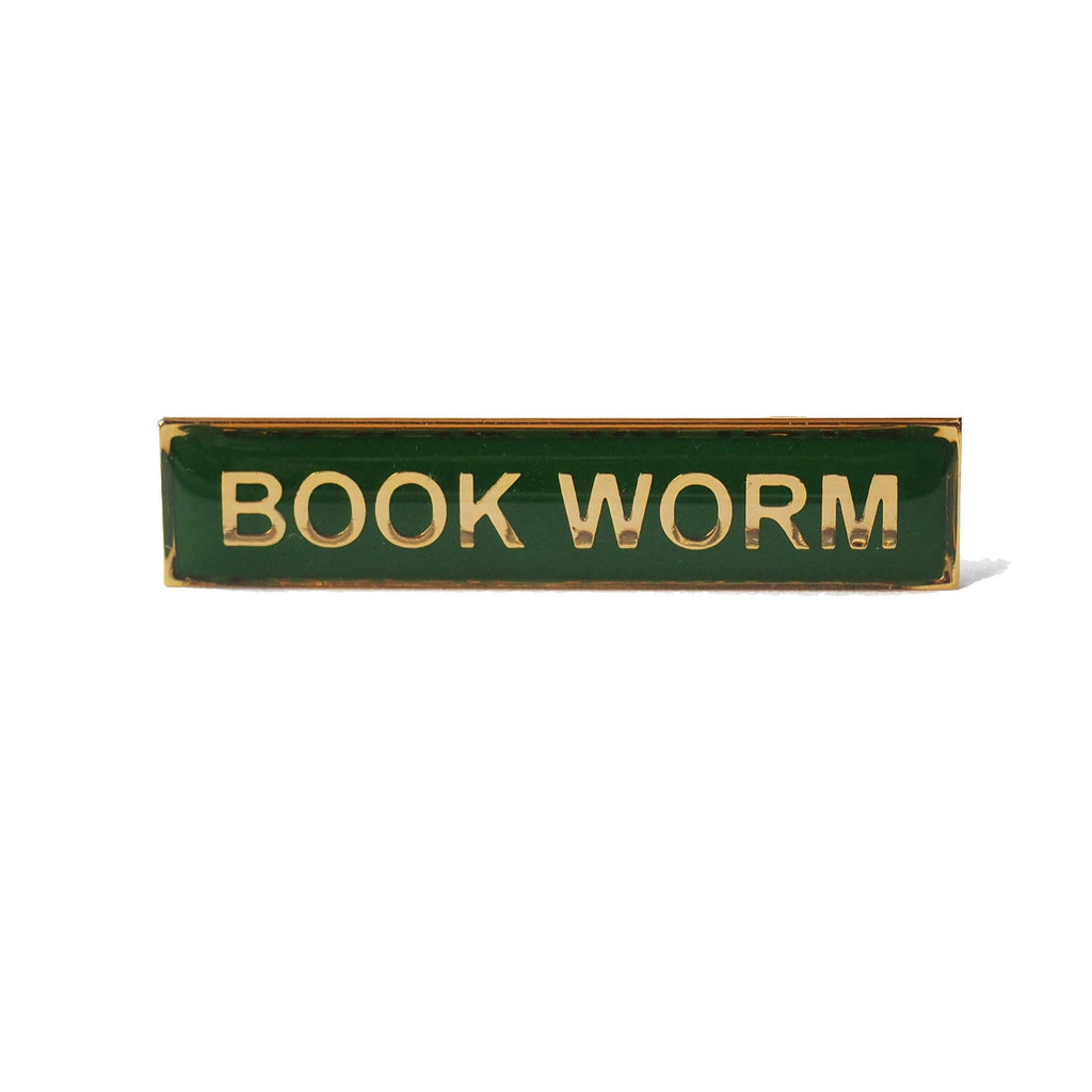 Enamel Title Pin Badge - Book Worm