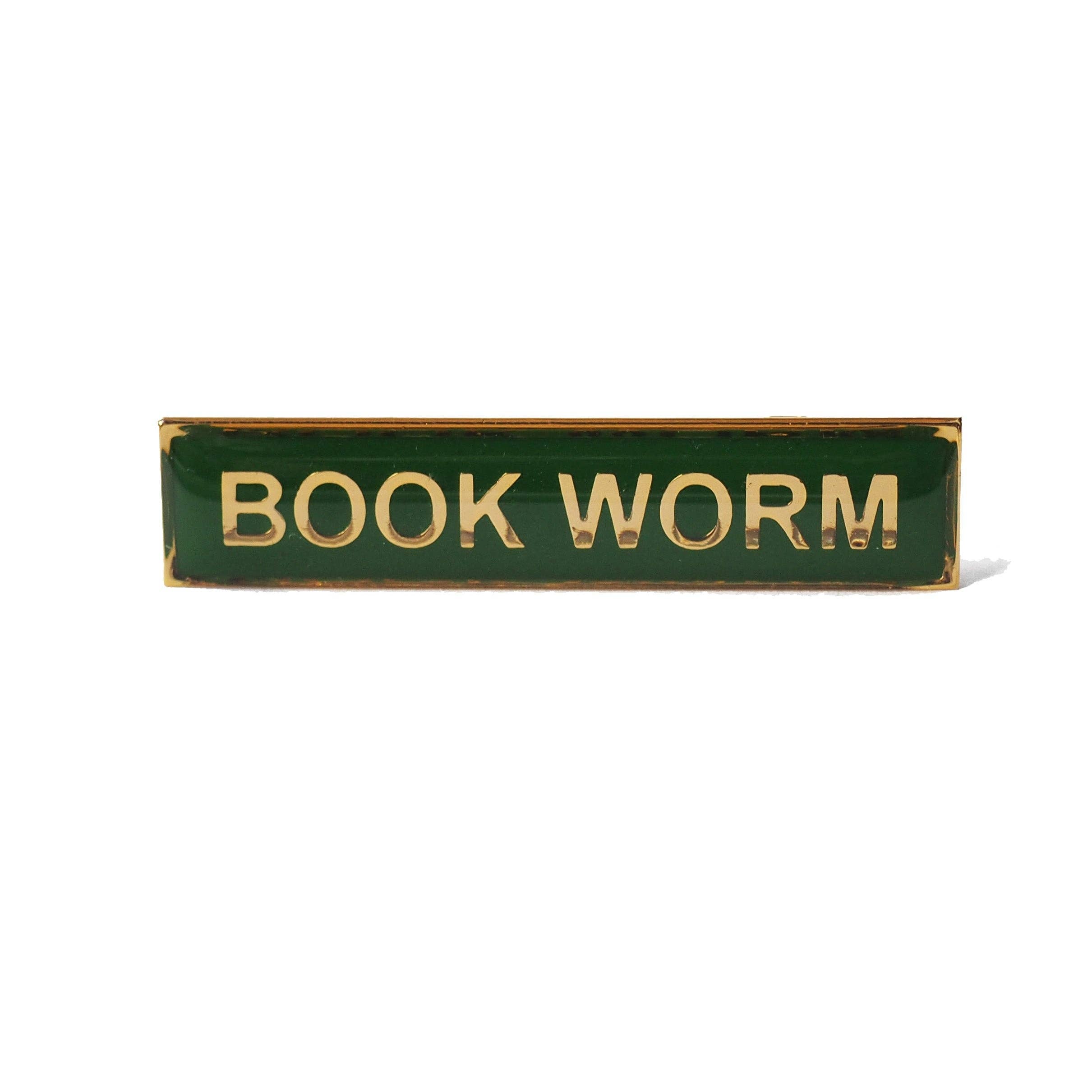 Enamel Title Pin Badge - Book Worm