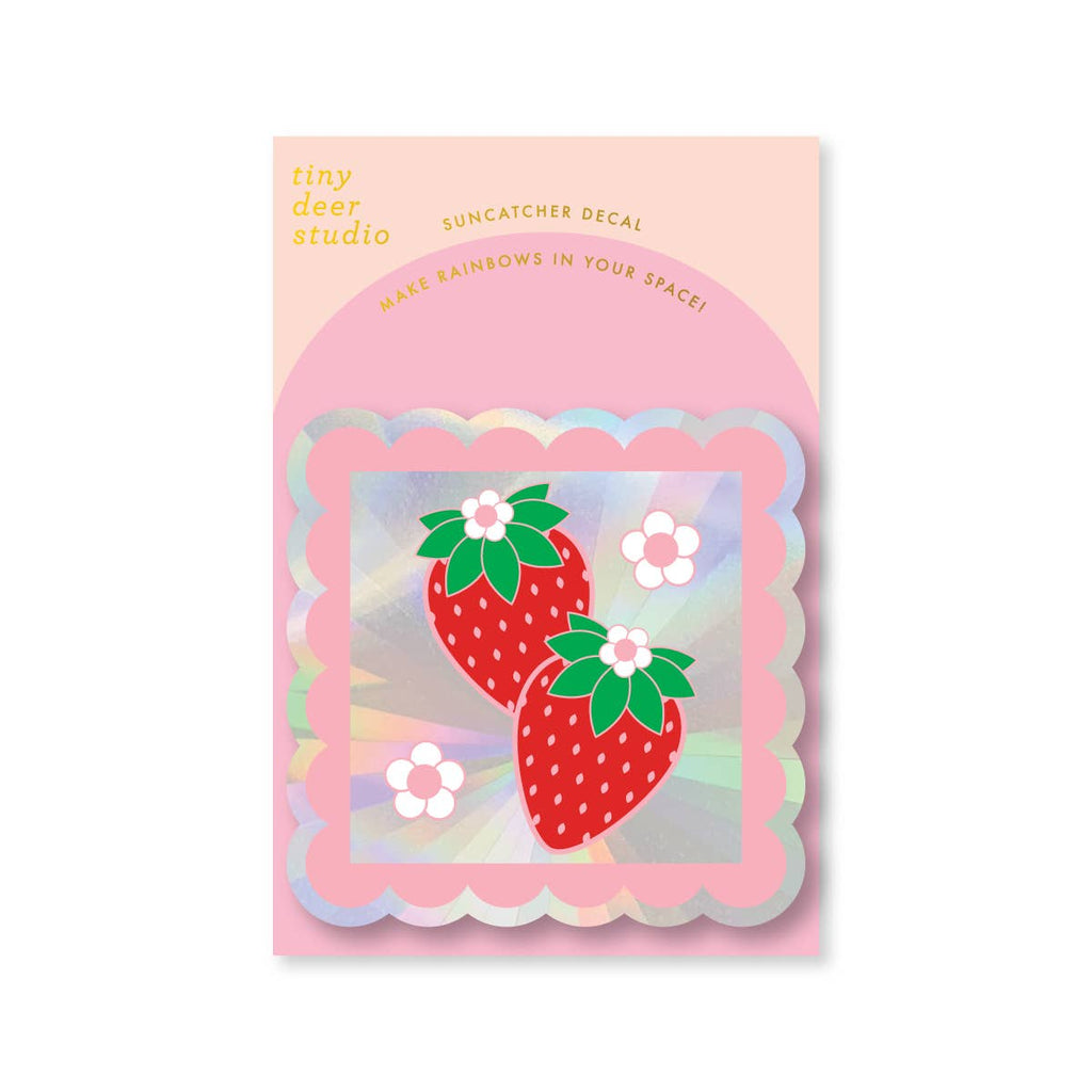 Window Suncatcher Decal - Strawberry Stamp