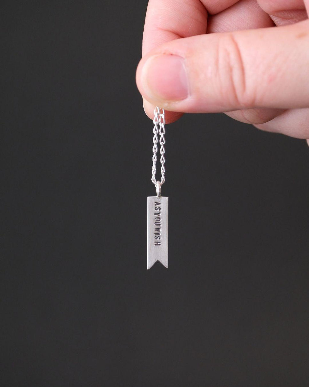 Silver Custom Pennant Necklace - Swallow Tail [Made To Order]