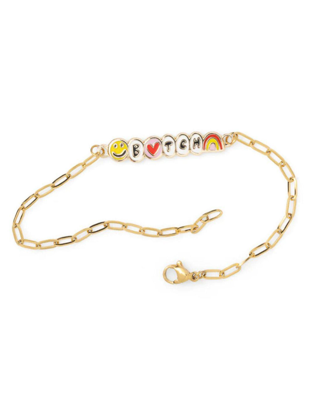 Gold Cloisonné Bracelet - B*tch