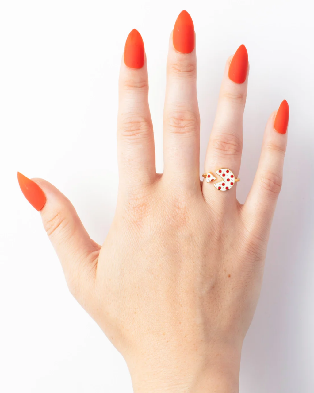 Adjustable Cloisonné Ring - Pizza