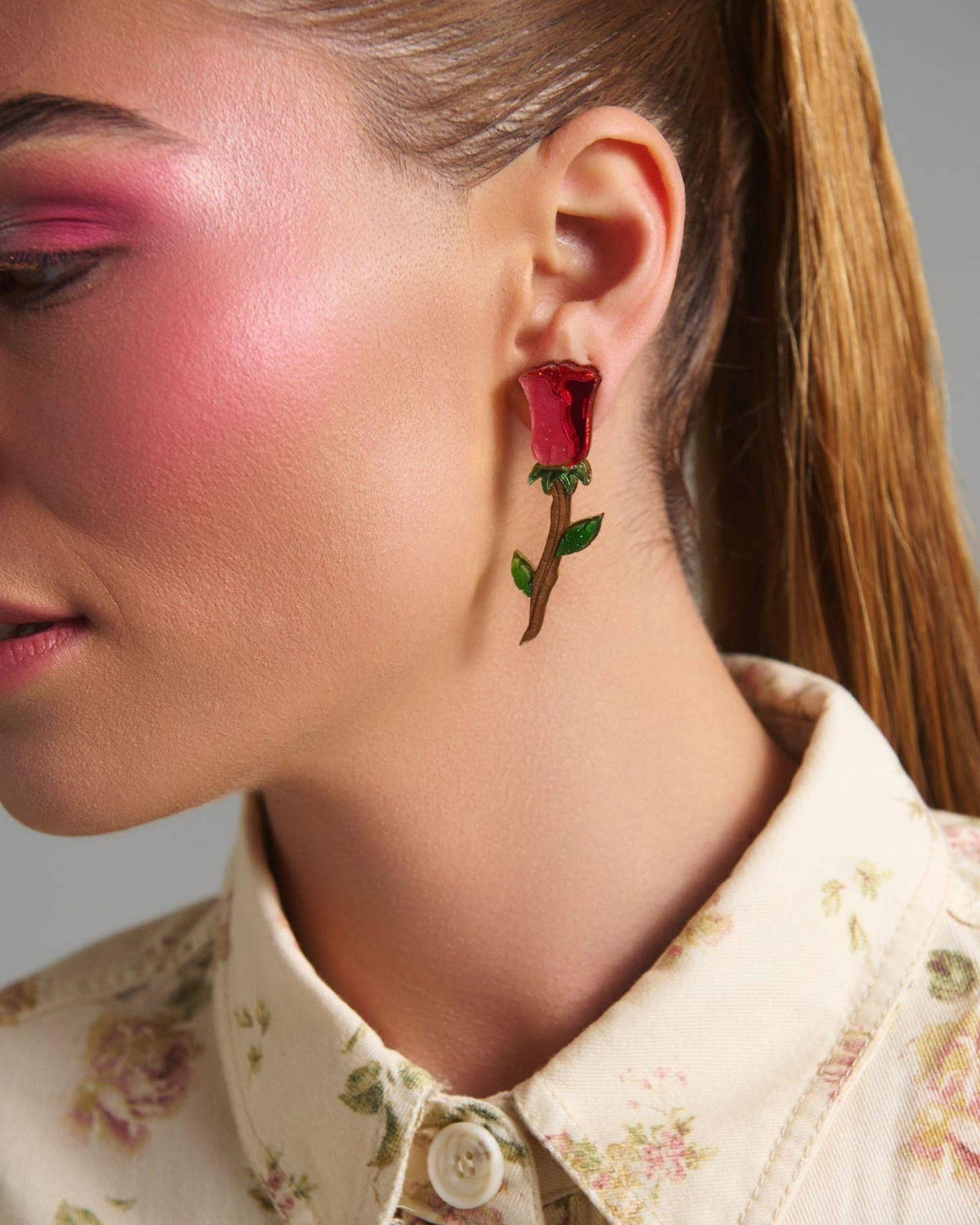 Acrylic Statement Stud Earrings - Swallow & Rose