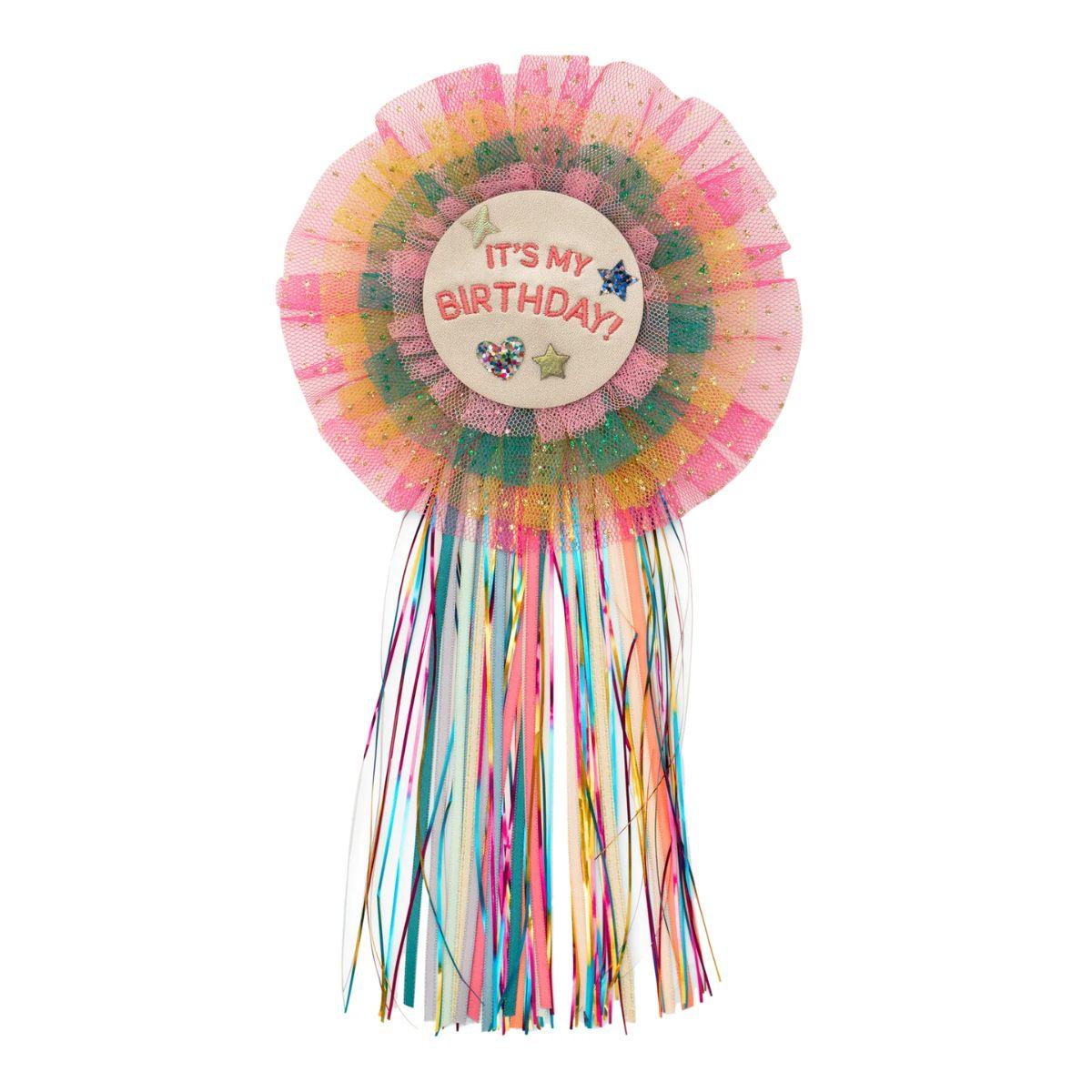 Colorful birthday ribbon with 'It's My Birthday!' text on a white background